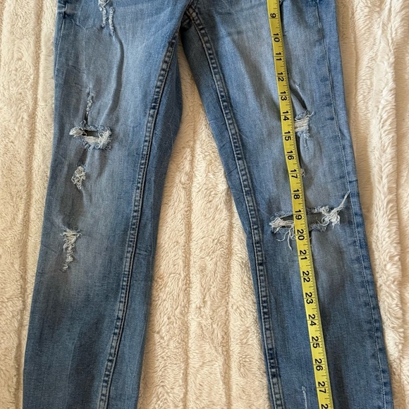 Zara The Multidamages Skinny in Azure Blue Size 4 Distressed Jeans - Picture 5 of 8